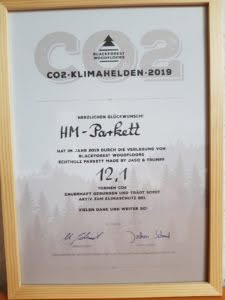 12 Tonnen CO2-Bindung 2019 durch Echtholzparkett