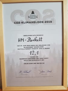 12 Tonnen CO2-Bindung 2019 durch Echtholzparkett